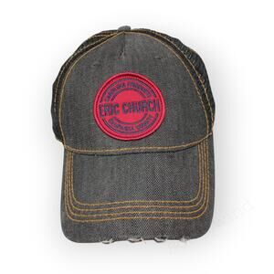 EricChurch Patch Hat Distress Denim Snapback Mesh Trucker ChurchChoir